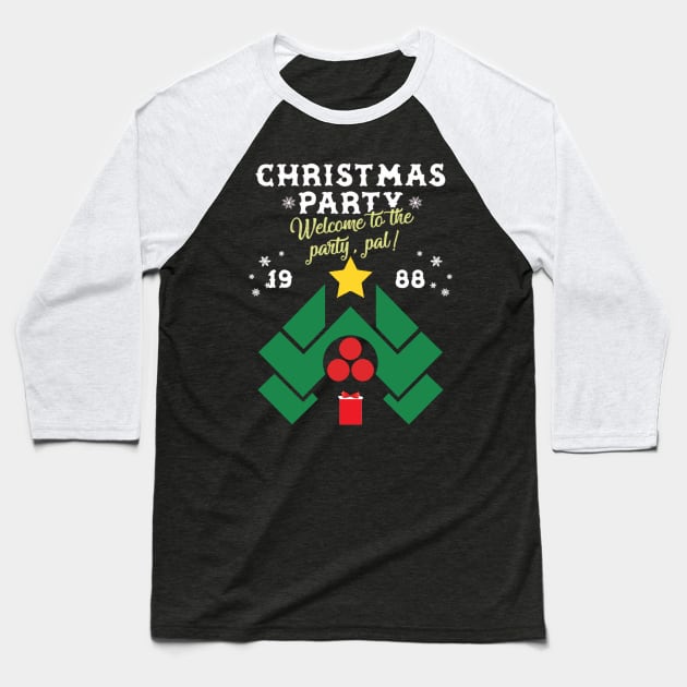 Die Hard Nakatomi Corp Christmas Party Baseball T-Shirt by Angel arts